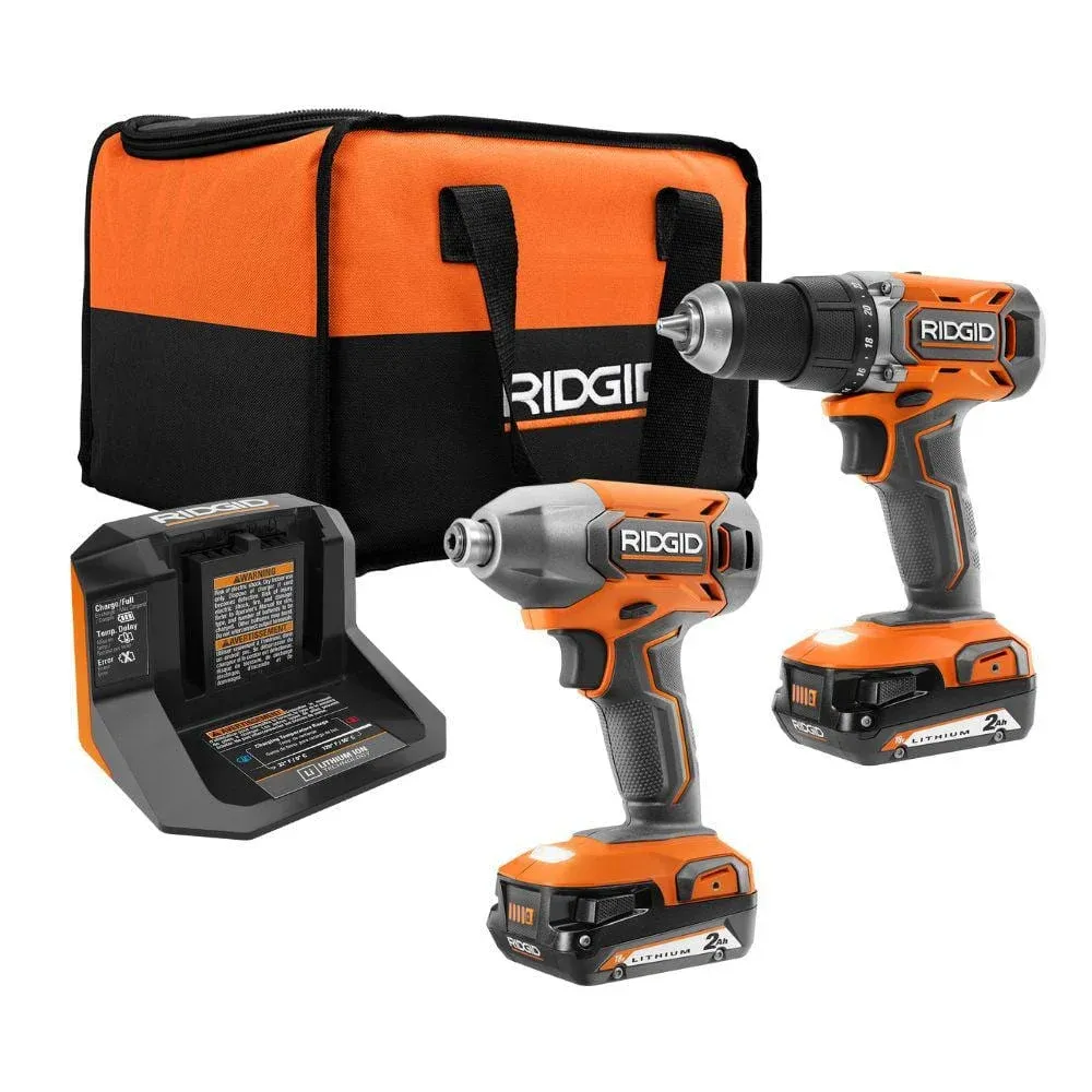 RIDGID 18V drill and impact kit