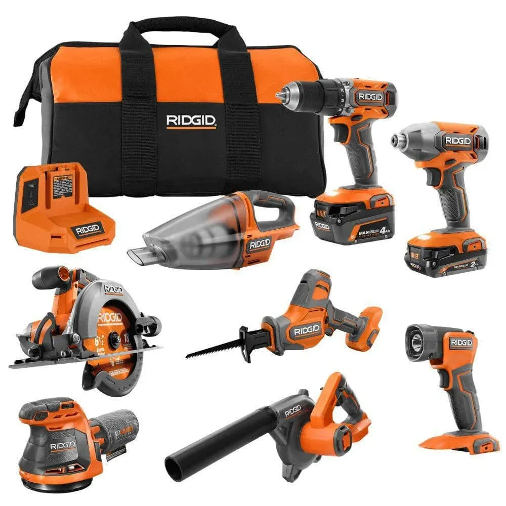 RIDGID 18V 8-tool combo kit